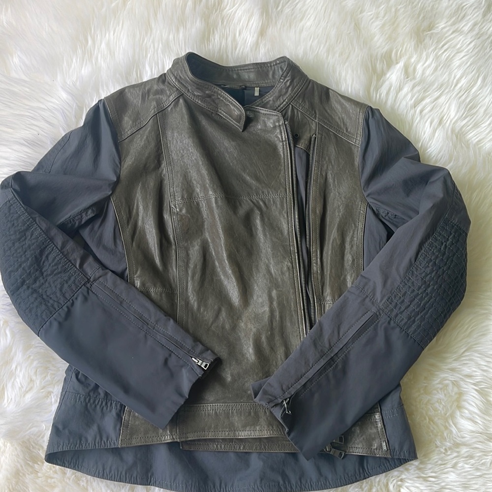 High quality leather-cotton mix jacket